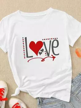 (Азиатский размер) Женская акварельная милая модная одежда с коротким рукавом, повседневная футболка с женским принтом, женская футболка, футболки с графикой S