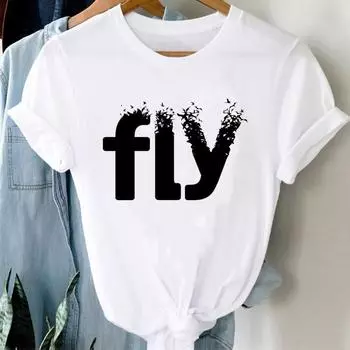 (Азиатский размер) Женская футболка с буквенным принтом, милая стильная женская футболка с короткими рукавами, повседневная модная футболка, женская футболка с графическим рисунком S