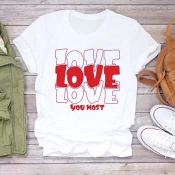 (Азиатский размер) Женская футболка с милым принтом и буквенным принтом, верхняя одежда, повседневная модная футболка с короткими рукавами, женская футболка с графическим рисунком S