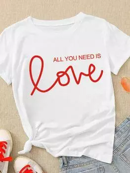 (Азиатский размер) Женская футболка с надписью Sweet Trend, милая футболка с короткими рукавами 90-х, верхняя одежда, модный принт, женские повседневные женские футболки с графикой S