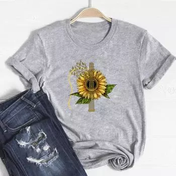 (Азиатский размер)Женская футболка с принтом, цветочный стиль, трендовый стиль, модная футболка 90-х годов, женская одежда с графическим рисунком, повседневная футболка с коротким рукавом S