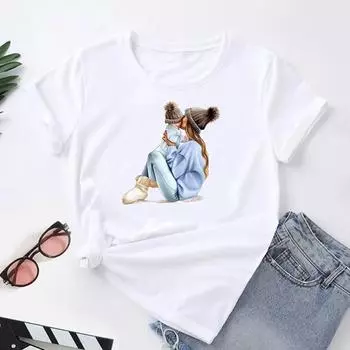 (Азиатский размер) Женская футболка с принтом, модная футболка с рисунком «Мама, любовь, мама, мама», женская одежда, футболки с короткими рукавами и графикой S