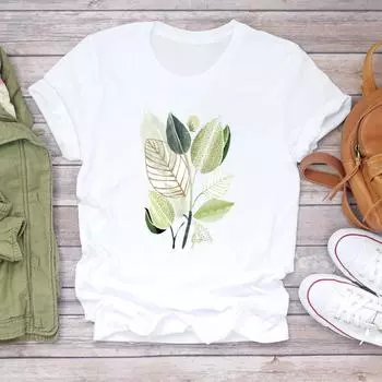 (Азиатский размер)Женская футболка с принтом в стиле акварели, тренд 90-х годов, милая женская футболка, модная футболка, одежда, повседневная футболка с коротким рукавом и графикой S