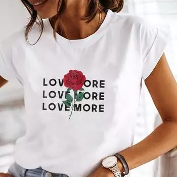 (Азиатский размер)Женская футболка с принтом, женская футболка с цветочным принтом, цветочная тенденция, милый топ 90-х годов, модная футболка, одежда, повседневная футболка с коротким рукавом и графикой S