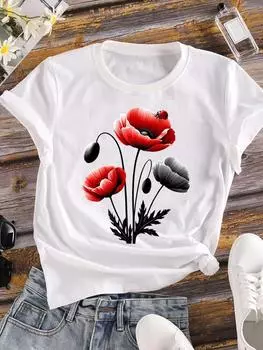 (Азиатский размер) Женская футболка в стиле 90-х, повседневная футболка с коротким рукавом, модные женские футболки с принтом и графикой S