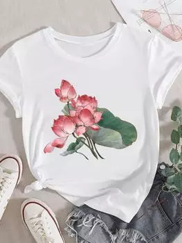 (Азиатский размер) Женская милая модная одежда в мультяшном стиле 90-х с коротким рукавом, повседневная футболка, женская футболка с принтом, футболки с графическим рисунком S