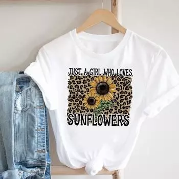 (Азиатский размер) Женская модная футболка с леопардовым принтом, милая женская футболка, повседневная модная футболка с короткими рукавами, женские футболки с графическим рисунком S