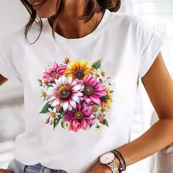 (Азиатский размер) Женская одежда в стиле 90-х, повседневная женская футболка с коротким рукавом, модные женские футболки с принтом и графикой S