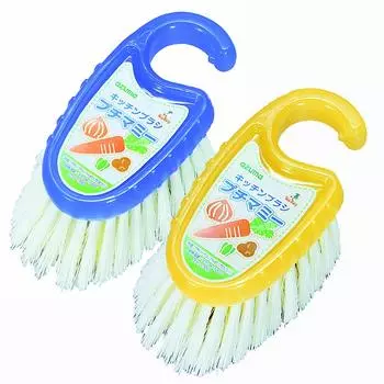 Azuma Kitchen Brush TK Kitchen Brush Clear 2 Color Set x x 5cm Yellow Blue Easy to use palm size 12.5 7.5
