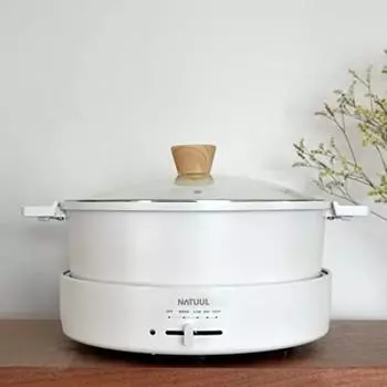 Azuma NATUUL Electric Pot IH Gas Fire Pot Pot with Glass Lid Nature White 2-Meal NL-GP2IOA 2-Color 2-Meal белый