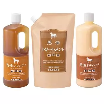 Azuma Shoji шампунь с конским маслом, мыло для тела, сменная упаковка 1000 мл каждая