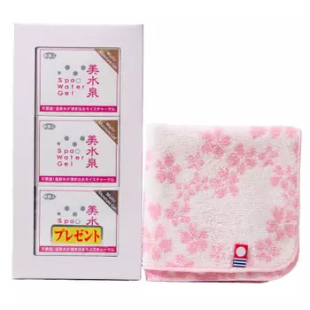 azuma shoji spa water gel bisuisen tabibijin beautiful skin all-in-one gel 80 г x 3 шт. набор [полотенце imabari и носовой платок включены] цветочный узор