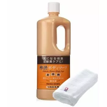 Azuma Shoji [та же цена, полотенце Imabari включено] Сменный блок мыла для тела Persimmon Shibu, 1000 мл / Содержит танин хурмы и чайный катехин. Уход за запахом тела.