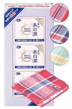 Azuma Shoji White Lift Gel Whitening Jun 80 г x набор Содержит 72 вида косметических ингредиентов Отбеливающий крем Гель Tabibijin с полотенцем Imabari 3 шт.