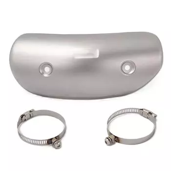 azumafy Крышка глушителя мотоцикла Защита глушителя Теплозащита Мотоцикл Универсальный Защита от ожогов Тепловой экран Протектор Выхлоп Нержавеющая сталь (Серебряный)