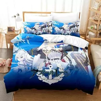 Azur Lane Bedding Set Single Twin Full Queen King Size Bed Set Aldult Kid Bedroom Duvetcover Sets 3D Anime Bed Sheet Set 70x133cm 2pcs