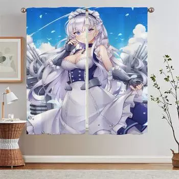 Azur Lane жалюзи для ванной комнаты шторы для гостиной подхваты для штор затемняющие шторы затемняющие украшения для спальни W50xH70cmx2pcs-CL