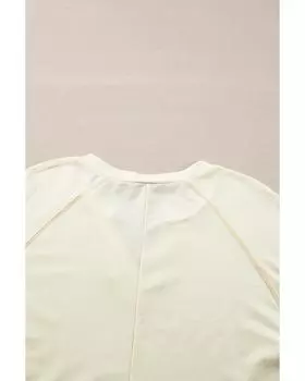 Azura Exchange Абрикосовый топ с открытыми швами и вырезом на горловине с длинными рукавами S абрикосовый