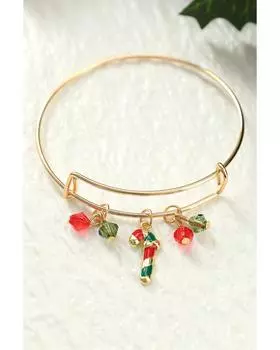 Azura Exchange Alloy Christmas Candy Cane Pendant Bracelet ONE SIZE золотой