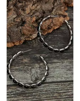 Azura Exchange Alloy Retro Circle C-shaped Earrings ONE SIZE чёрный