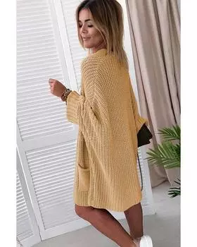 Azura Exchange Apricot Oversized Fold Over Sleeve Sweater Cardigan XL абрикосовый