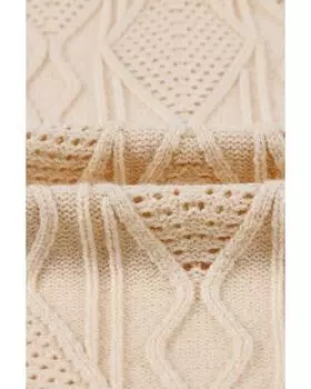 Azura Exchange Apricot Plus Size Вязаный ажурный кардиган на пуговицах 2X абрикосовый