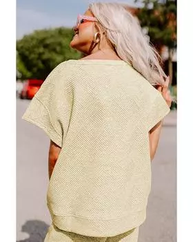 Azura Exchange Абрикосовый текстурированный свободный крой футболка и брюки на шнурке комплект S абрикосовый