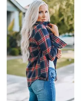 Azura Exchange Асимметричная рубашка с длинным рукавом и карманом на пуговицах S разноцветный