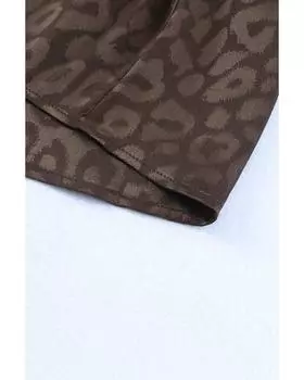 Azura Exchange Блузка с цветными блоками и рукавами-фонариками M леопардовый