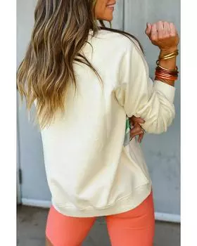 Azura Exchange Белая радужная толстовка с рукавами реглан и круглым вырезом большого размера 1X белый