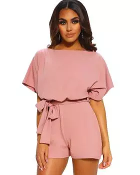 Azura Exchange Belted Playsuit S розовый