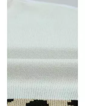 Azura Exchange Белый леопардовый свитер с V-образным вырезом и цветными блоками M белый