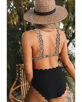 Azura Exchange Бикини с высокой талией и цветочным леопардовым принтом XL леопардовый