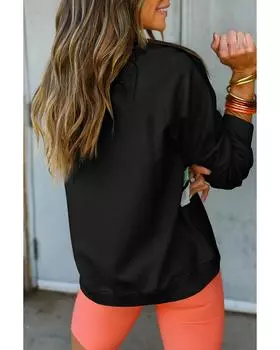 Azura Exchange Черная радужная толстовка с рукавами реглан и круглым вырезом большого размера 3X чёрный