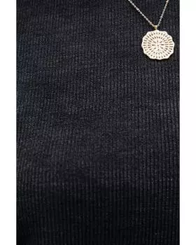 Azura Exchange Черный однотонный топ с рукавами-фонариками и ребристым узором L чёрный