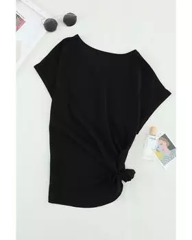 Azura Exchange Черная блузка с застежкой-молнией XL чёрный