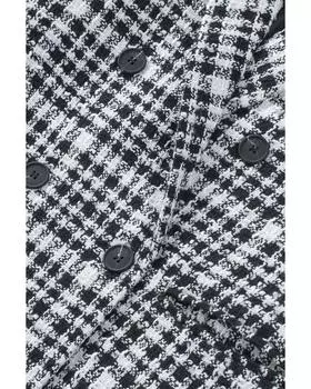 Azura Exchange блейзер с воротником-лацканом в клетку из твида M чёрный