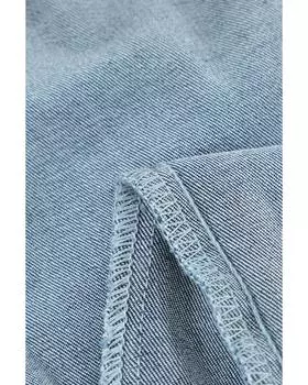 Azura Exchange Синие потертые джинсы с необработанным краем и пуговицами на средней талии S синий