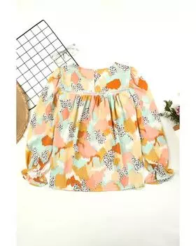 Azura Exchange Блузка с длинным рукавом и абстрактным принтом S разноцветный