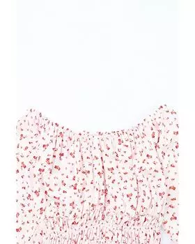 Azura Exchange Блузка с открытыми плечами и цветочным принтом L розовый