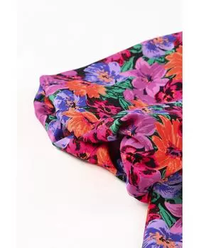 Azura Exchange Блузка с пышными рукавами и цветочным принтом M разноцветный