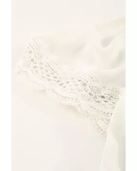 Azura Exchange Блузка с V-образным вырезом и кружевным сращиванием M абрикосовый