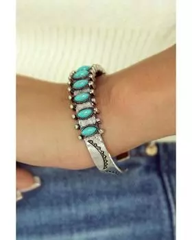 Azura Exchange Boho бирюзовый браслет с бусинами и драгоценными камнями ONE SIZE зелёный