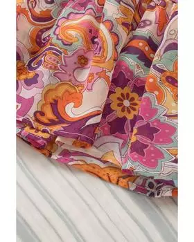 Azura Exchange Мини-платье с принтом «бохо» и оборками на рукавах-фонариках L разноцветный