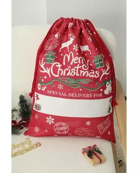 Azura Exchange Большой подарочный пакет на шнурке для рождественских подарков 50*66см One Size белый