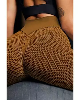 Azura Exchange Brown High Waisted Butt Lifting Yoga Gym Leggings XL коричневый