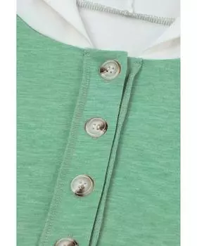 Azura Exchange Толстовка с капюшоном Colorblock с акцентом на пуговицах S жёлтый