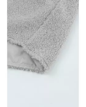 Azura Exchange Куртка Тедди на пуговицах спереди XL серый