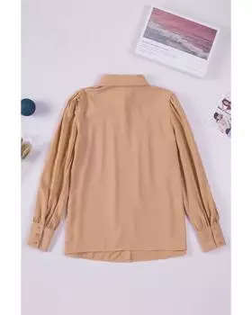 Azura Exchange Button-up Loose Long Sleeve Shirt M хаки