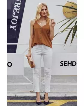 Azura Exchange Buttoned Tank Top L оранжевый